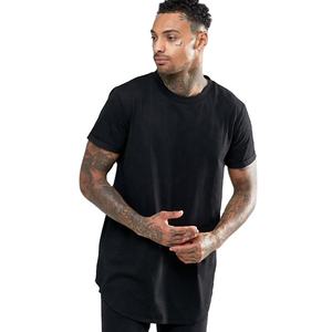 Ropa de calle de alta calidad para hombre, camisetas de manga corta y cuello redondo con dobladillo curvado, 100% de algodón camiseta lisa en blanco, informal, hip hop, venta al por mayor - Product Image 1