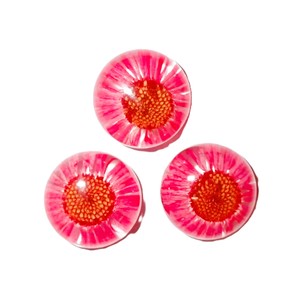 ดอกเดซี่คาโบชองแบบกลม ขนาด 19x19 มม. บนฐานสีขาว สำหรับงานฝีมือและทำเครื่องประดับ - Product Image 4
