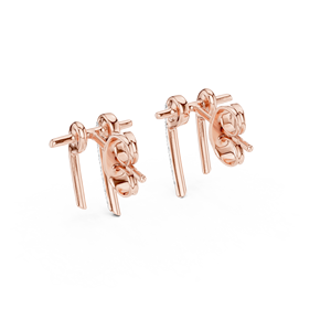 Ensemble de boucles d'oreilles ECLIPS LINE SPARK en diamant cultivé en laboratoire, en or rose 18 carats, pour fiançailles, mariage, fête, cadeau de la Saint-Valentin, événement glamour, usage quotidien - Product Image 3