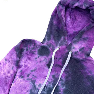 <b>Mens</b> Tie-Dye Purple and Black Custom Logo <b>Pullover</b> Hoodie and Matching Jogger Sweatpants Tracksuit OEM ODM Wholesale Apparel - Product Image 6