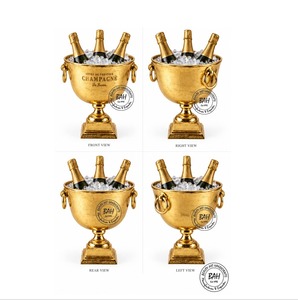 BAH Glacière à vin élégante en aluminium doré avec grande capacité de rétention de glace pour les fêtes et les mariages - Product Image 2