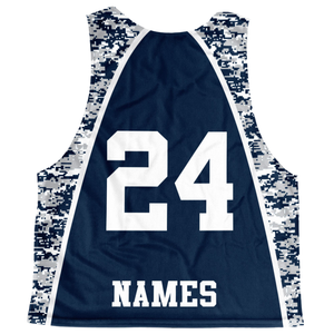 OEM Lacrosse Pinnies Personalized Reversible Practice Vest Athletic Team Black White Yellow Sublimated Tank <b>Top</b> Player Name Dot - Product Image 2