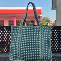 Sac fourre-tout matelassé en coton, fait main, écologique, réutilisable, pour les essentiels quotidiens et les voyages, au prix de gros