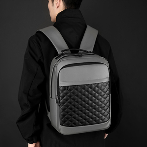 Mochila de PU con Diseño de Diamantes, Estilo 2026, Unisex, 20-35L, Impermeable, Cierre de Cremallera, Uso Diario, Estilo Minimalista, Poliéster - Product Image 5