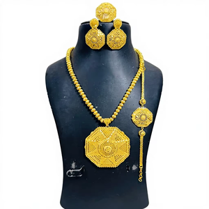 One Gram Brass 24K Gold Plated Imitation Pearl Trendy Pendant Set for Women & Unisex for Wedding & Anniversary Occasions - Product Image 1