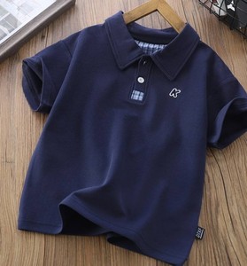 Polo de golf décontracté en tricot pour garçons de 3 à 14 ans, manches courtes, polyester/coton, haute qualité, personnalisable, anti-rétrécissement - Product Image 2