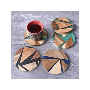 Posavasos de Madera y Resina de Diseño Único, Tapetes y Almohadillas para Mesas de Centro y Bares - Product Image 1