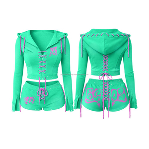 Conjunto de Sudadera con Capucha y Pantalones Deportivos de Verano Personalizados para Hombre y Mujer, 100% Algodón, Estilo Urbano, Talla Grande, Diseño Sólido - Product Image 3