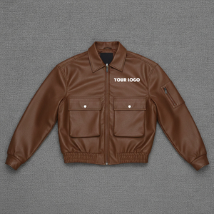 Chaqueta de Béisbol Varsity Impermeable para Hombre, con Cuello Alto de Lona, Logotipo Bordado Personalizado en la Parte Delantera, Mangas de Poliéster/Algodón - Product Image 1