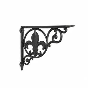 Handmade Cast Iron Fleur de Lis <b>Shelf</b> Bracket Rustic Decorative Wall Mount Support - Product Image 2