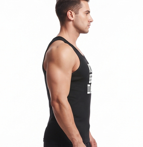 Camiseta sin mangas premium para hombre, camiseta deportiva 100% poliéster, chaleco deportivo informal para gimnasio, camiseta sin mangas personalizada OEM ODM - Product Image 6