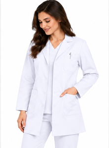 Bata de Laboratorio Blanca para Médicos, Manga Larga, Uniforme Médico Profesional, Antiestática, Transpirable, de Polialgodón, para Hospital - Product Image 6