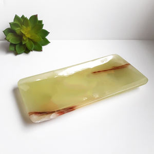 Bandeja de Servir Grande de Piedra Ónix Natural de Lujo con Acabado de Borde Natural, Color de Piedra Natural, Diseño Moderno para Cocina y Sala de Estar - Product Image 3