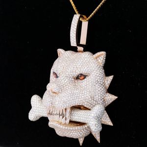 Iced Out Angry Panther Pendant Moissanite Diamond Animal <b>Charm</b> Hip Hop Gold Tone Jewelry for Party - Product Image 2