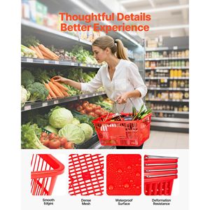 Cesti impilabili in plastica PE da 21 litri, 12 pezzi con manici in metallo, struttura a rete densa, capacità di carico 20 libbre - Product Image 3