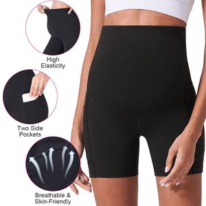 Shorts de maternité taille haute pour femme, sous-vêtements de grossesse sans couture, gainant pour le fitness, le yoga et la course à pied, couvrant le ventre - Product Image 4