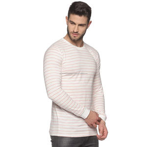 Wholesale Customizable Slim Fit Striped Men T Shirt 100 Cotton Soft and Comfort O <b>Neck</b> Full Sleeve <b>Tshirt</b> - Product Image 2