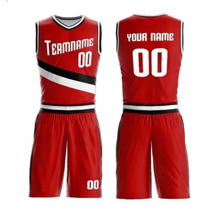 Conjunto de Uniforme de Baloncesto Personalizado para Hombre, Rojo Sublimado, Cuello en V, Sin Mangas, Malla Transpirable, Nombre del Equipo, Número 00, Corte Atlético - Product Image 1
