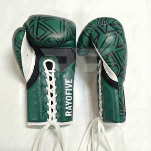 ถุงมือชกมวยแบบสั่งทำขายส่ง หนังไมโครไฟเบอร์ ถุงมือชกมวย MMA แบบผูกเชือกสำหรับมืออาชีพ - Product Image 4