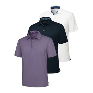 Camiseta de Golf Personalizada para Hombre, de Algodón y Fibra de Bambú, Tejido Sólido, Transpirable, de Manga Corta, Alta Calidad - Product Image 4