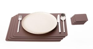 Premium Leather <b>Table</b> Mat Wholesale Heat Resistant Waterproof <b>Placemats</b> Luxury Restaurant <b>Table</b> <b>Runner</b> LPM-0003B - Product Image 2