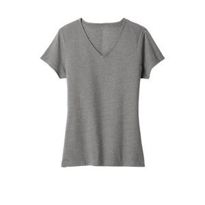 Camiseta de Cuello en V para Mujer de Alta Calidad, Mezcla de Algodón y Poliéster, Manga Corta Informal, Fabricante de Etiqueta Privada con Impresión Personalizada - Product Image 3