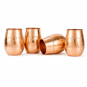 Juego de Vasos de Cobre Puro Hechos a Mano para la Salud y Desintoxicación, Diseño de Diamante Martillado, Taza de Agua de Cobre para el Hogar - Product Image 3