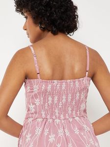 Women's Pink Floral Print Spaghetti Strap <b>Jumpsuit</b> Full Length Loose Fit Casual Spring Summer Wear <b>With</b> <b>Pockets</b> - Product Image 3