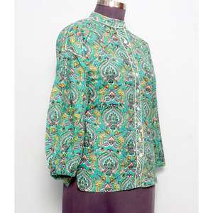 Blusa de Algodón con Estampado Floral Casual Vintage para Mujer, con Mangas Largas y Cierre de Botones, Ecológica y de Secado Rápido - Product Image 4