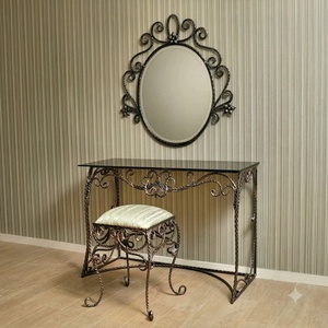 Tocador Victoriano de Hierro Forjado a Mano, Estilo Vintage, Escritorio de Metal Personalizado para Sala de Estar, Muebles KHP - Product Image 2