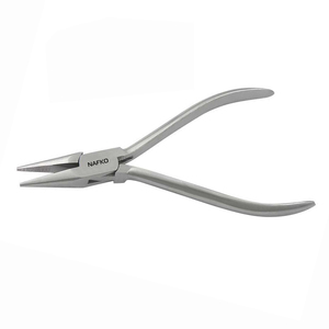 Pince à bec effilé à dents crantées, finition mate, 115 mm, en acier inoxydable, pour la fabrication de bijoux, ouvre-œillets, sertissage, bricolage, outils OEM pour circlips - Product Image 1