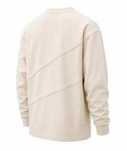 Sweat-shirt à col rond pour homme, manches longues, coupe classique, tricoté, 100% coton, couleur unie, séchage rapide, vêtements décontractés d'hiver, 370g - Product Image 6