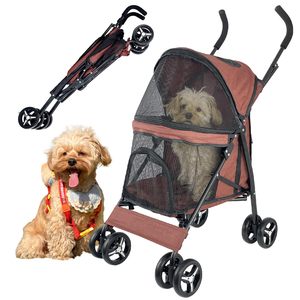 TH-PPS-298 Portable Pet Cart <b>for</b> <b>Camping</b> with Ventilation Mesh Backrest Comfort Cushion and Anti Slip Handle - Product Image 1