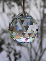 Prisme en boule de cristal transparente, attrape-soleil suspendu, sphère en verre pour la décoration intérieure et le Feng Shui