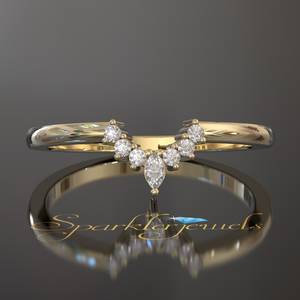 Women Wedding Band | <b>Stacking</b> <b>Ring</b> | Classic Moissanite Band | Women Matching Band | <b>Ring</b> Enhancer - Product Image 1