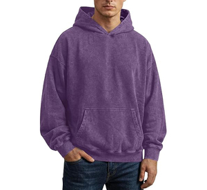 Sweat-shirt à capuche de luxe délavé à l'acide en molleton épais de coton, personnalisable, streetwear unisexe oversize 350g - Product Image 5