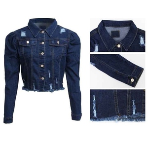 Chaqueta Vaquera Azul Personalizada para Mujer, Tejido Transpirable, Estilo Universitario, Largo Regular, Venta al Por Mayor - Product Image 5