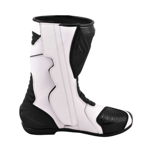 Bottes de moto pour hommes blanches en cuir imperméables avec protection de la cheville pour toutes les saisons et la course - Product Image 3