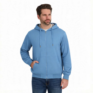 Men Sherpa Lined Full Zip Hoodie Winter <b>Fleece</b> Outerwear Casual Heavyweight Sweatshirt Plain Blue <b>Hooded</b> <b>Jacket</b> - Product Image 1