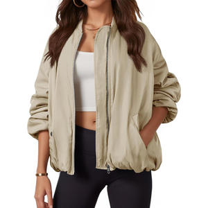 Blouson Bomber Femme Confortable et Personnalisable Coupe Décontractée Zippé Broderie Camouflage Imperméable Respirant Logo - Product Image 1
