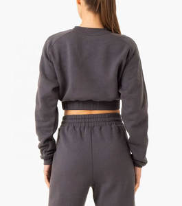 Camiseta recortada informal para mujer, Top corto sólido para el verano de secado rápido con cuello redondo, estilo de calle Popular para mujer - Product Image 5