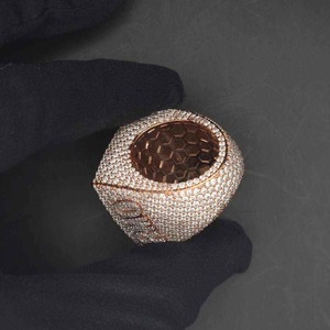 Anillo de Moissanita al por mayor, estilo Hip Hop, de Plata de Ley 925, Joyería de Lujo para Hombre, con Incrustaciones de Diamantes, Unisex - Product Image 6