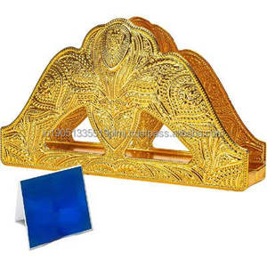 Servilleteros dorados elegantes hechos a mano personalizados de alta calidad al por mayor servilleteros decorativos de mesa de aluminio Metal - Product Image 1