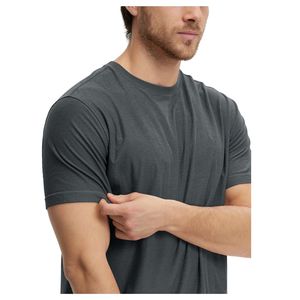 Camiseta Personalizada para Hombre, Cuello Redondo, Manga Corta, Algodón Gris Oscuro, Informal, Transpirable, Ligera, Moda Urbana de Verano - Product Image 5