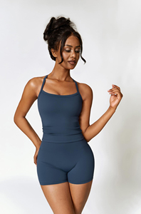 Two Piece Yoga Workout Sets For Women Tank Top Matching High Waist <b>Booty</b> Lifting Shorts Gym Yoga Active Wear Outfits - Product Image 5