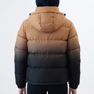 Veste matelassée à capuche pour femme Hawk Eye, couleur dégradée, hiver, chaude, épaisse, fermeture éclair, manches longues, longueur normale - Product Image 5