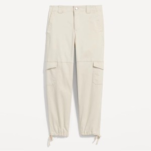 Pantalon cargo beige taille haute pour hommes, avec plusieurs poches, en toile, style décontracté, design à cordon de serrage, vêtements de printemps - Product Image 2