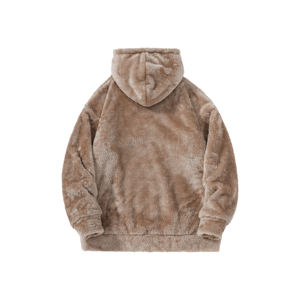 Sweat à capuche zippé personnalisé OEM brodé unisexe coupe ample en molleton épais avec imprimé lettres automne/polyester/coton - Product Image 3