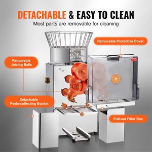 Presse-agrumes automatique commercial 120W en acier inoxydable, extracteur de jus avec une capacité de 25 oranges par minute - Product Image 5
