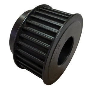 38T 8M HTD TIMING PULLEY KEYLESS <b>LOCK</b> 40MM BELT WIDTH STEEL MATERIAL FLANGE FITTED BLACKODISED CUSTOM TIMING BELT PULLEY - Product Image 3